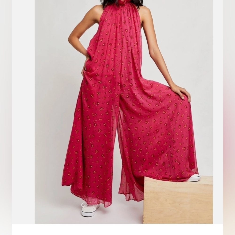 Free People Elegant Red Jumpsuit Free People